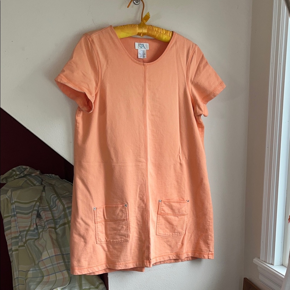 Delicatesβ SPA Orange Creamsicle Cotton Tunic Mini Dress M